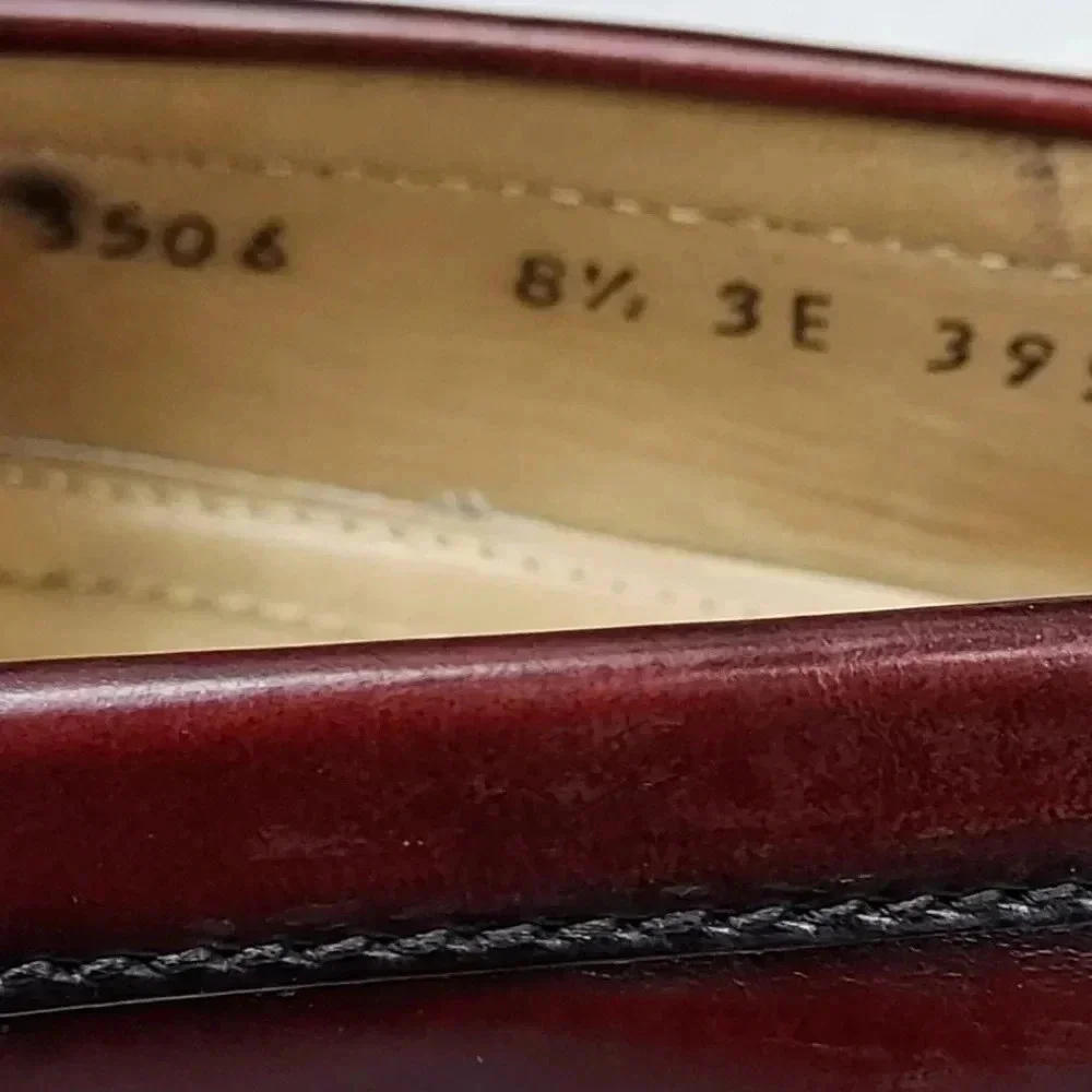 Cole Haan Mens Mahogany Brown Leather Slip-On Tassel Loafer 8.5 - Picture 11 of 14